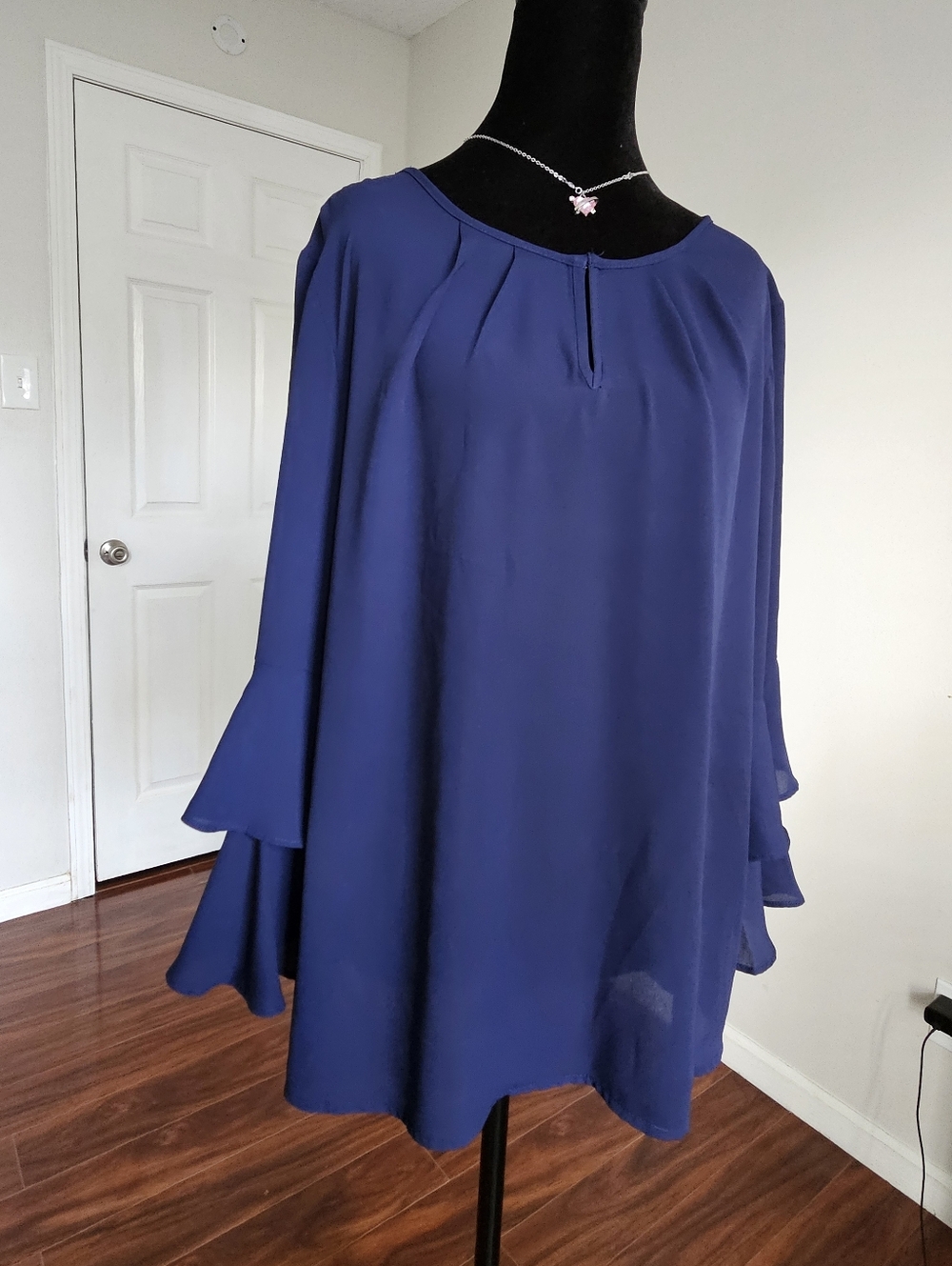 Banana Republic Navy Blouse with Flared Sleeves